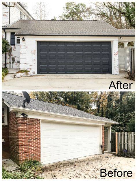 Limewashed Brick Exterior Makeover Reveal | blesserhouse.com - A brick fixer upper colonial house gets a limewashed brick exterior makeover using Romabio Classico Limewash in Bianco White. #limewashedbrick #exteriormakeover #curbappeal #exteriorpaint Limewashed Brick Exterior, Limewashed Brick, Brick Exterior Makeover, Covered Entryway, Lime Wash Brick, Painted Brick Exteriors, Paver Patios, Painted Brick House, Painted House