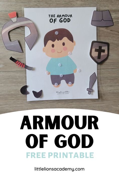 Armour Of God Crafts, Armor Of God For Kids, Armor Of God Printable, God Crafts, Armor Of God Lesson, Sunday School Printables, Armour Of God, Bible Crafts Sunday School, Preschool Bible Lessons