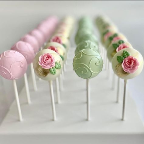 Fairy Cake Pop Ideas, Cake Pops Tea Party, Fancy Cake Pops Wedding Favors, Cottage Core Cake Pops, Garden Theme Treats, Fairy First Birthday Cake Pops, Garden Theme Cake Pops, Cute Cakepops Ideas, Fairy Garden Cake Pops