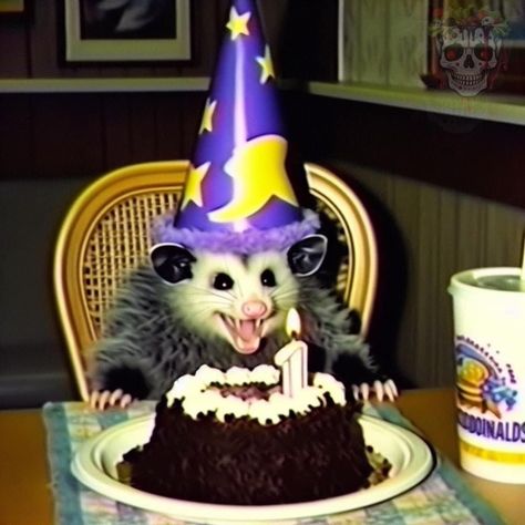 Possum Profile Picture, Goofy Possum, Ugly Raccoon, Opossum Aesthetic, Possum Pfp, Halloween Opossum, Silly Possum, Clown Possum, Halloween Possum