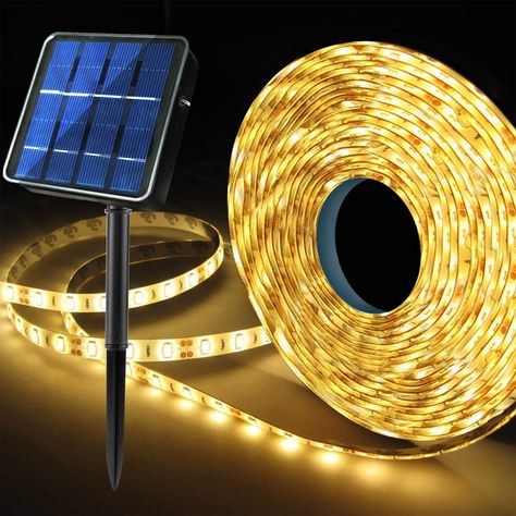 Outdoor Solar LED Strip Lights Warm White, Solar Powered Flexible Waterproof Rope Lights, 8 Modes 180 LED Lights Strip for Garden Porch Gazebo Christmas Pathway Home Patio Umbrella House Eaves Decor : Amazon.co.uk: Lighting Porch Gazebo, Cloud Night Light, Step Lighting Outdoor, Balcony Lighting, Hari Valentine, Strip Led, Gazebo Canopy, Rope Lights, Led Stripes