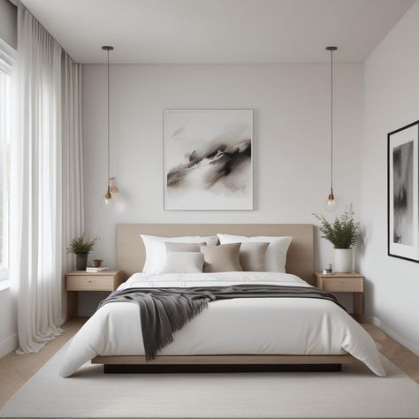 Luxury Couple Bedroom, Chic Minimalist Bedroom, Couple Bedroom Design, Scandinavian Luxury, Bedroom Vibes, Summer Hill, Luxury Couple, Low Bed, Cozy Chair