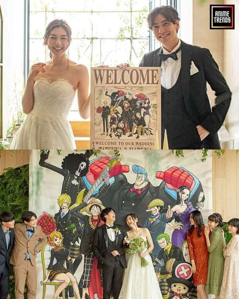 One Piece Wedding Anime, Wedding One Piece, One Piece Couple, Wedding Anime, One Piece Theme, Anime Wedding, Dream Wedding Decorations, Welcome To Our Wedding, Wedding Goals