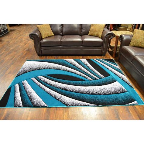 Navy Blue And Grey Living Room, Carpet Design Pattern, Black And White Area Rug, Blue Grey Living Room, Blue And Green Living Room, Living Room Color Combination, Blue Walls Living Room, Yellow Grey Rug, Room Color Combination