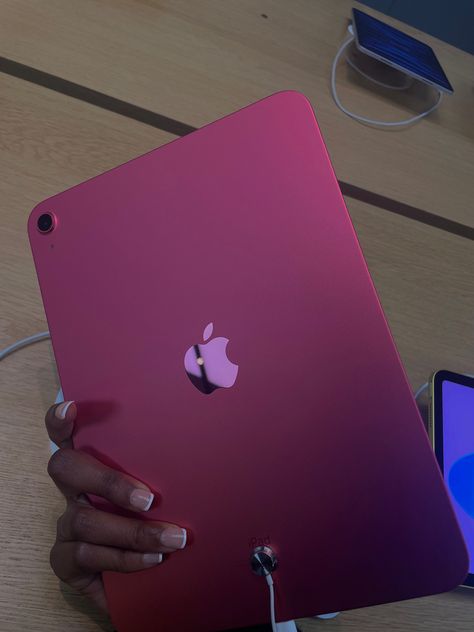 Hot Pink Ipad Aesthetic, Hot Pink School Aesthetic, Apple Products Pink, Ipad Pics Aesthetic, Pink Ipad Asthetic, Pink I Pad Aesthetic, Ipad Girly Aesthetic, Pink Gifts Aesthetic, Hot Pink Vision Board