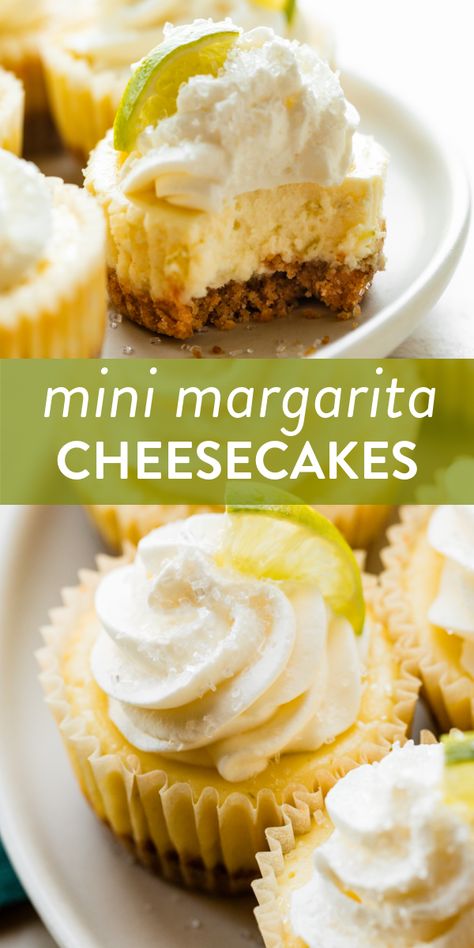 Margarita Cheesecake Bars, Margarita Inspired Desserts, Tequila Baked Goods, Mini Margarita Cheesecake, Margarita Cheesecake Bites, Mexican Dessert Bar Wedding, Margarita Party Food, Taco Party Desserts, Mini Mexican Desserts For Parties