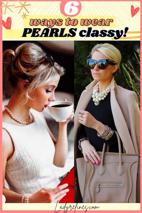 How to wear pearls everyday classy - Fashion advice woman tips, fashion ideas outfits. how to wear pearls, how to wear pearls classy, how to wear pearls everyday, how to wear pearls with jeans, how to wear pearls necklace, how to wear pearls with jeans casual, what to wear with pearls, Fashion outfits, woman outfit ideas, fashion advice woman style, woman accessories What To Wear With A Pearl Necklace, Outfit Ideas With Pearl Necklace, Wearing Pearls With Jeans Casual Outfits, How To Wear Long Necklaces Outfits, How To Style Jewelry Outfits, How To Wear Pearl Necklace Casual, Outfits To Wear With Pearls, Wear Pearls Casual, Casual Pearl Necklace Outfit