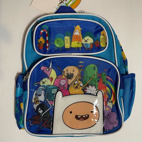 Adventure Time Small Backpack Jake & Finn Friends 12" (New) With Tag Emo Backpack, Adventure Time Backpack, Zelda Backpack, Miraculous Ladybug Toys, Funky Purses, Lime Green Shorts, Uniqlo Bags, Plush Backpack, Closet Accessories