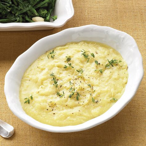 Creamy Polenta with Thyme Creamy Chicken Dish, One Pot Chicken Recipes, Polenta Recipes, Thyme Recipes, Martha Stewart Recipes, Creamy Polenta, Weight Watchers Recipes, Braised Short Ribs, Easy Pasta Recipes