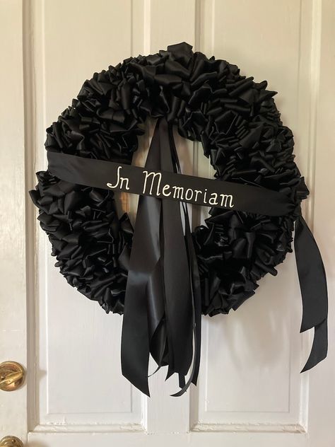 Preparing the Victorian Home for a Funeral - BillionGraves Blog In Memorium, Black Wreath, In Remembrance, Wreath Hanger, In Memoriam, 30th Birthday Parties, Metal Wreath, Love Always, Crepe Paper