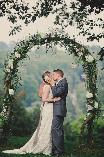 Rustic Ceremony Arch | Blue and Peach Wedding Inspiration Morris Arboretum Wedding, Morris Arboretum, White Wedding Arch, Diy Wedding Arch, Wedding Arch Rustic, Wedding Arbour, Arch Decoration Wedding, Wedding Ceremony Backdrop, Ceremony Arch