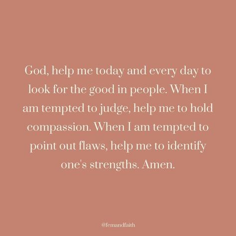 magdalen snow on Instagram: "A little prayer to start your day ✨ (or for any time you are seeking God’s guidance away from judgment or negative thinking toward other people) We are imperfect humans 💁‍♀️ Sometimes we may catch ourselves jumping to automatic thoughts that criticize others, judge, or skip straight to the negatives/flaws/things we think could be better. Do we not have a laundry list of things WE could be better at? Don’t we, too, have weak moments…when we could have been more comp Judgmental Christians Quotes, Prayer For Others, Judging Others Quotes, Automatic Thoughts, We Could Have Been, People Who Judge, Negativity Quotes, Laundry List, Biblical Womanhood