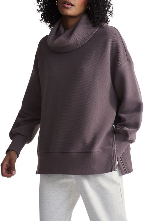 Varley Milton Cowl Neck Sweatshirt available at #Nordstrom Oversize Sweatshirt, Cowl Neck Sweatshirt, Cowl Neck Long Sleeve, Oversized Sweatshirt, Cowl Neck, Nordstrom, Long Sleeves, Size Medium, Texture