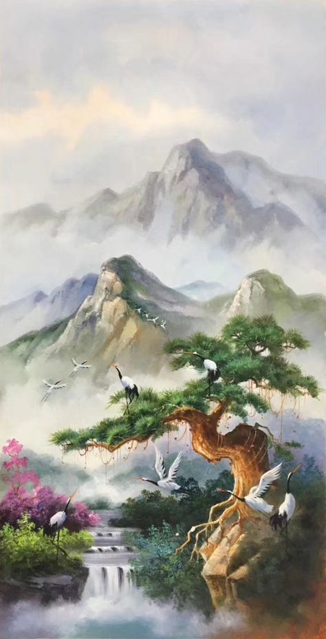 ID=616; size:60x120cm(24"x48"inch); 100% hand-made oil painting,decoration,murals,Art,Home Decor,Wall Decor,Abstract,Simple,modern,canvas; Japanese Mural Art, Lukisan Lanskap, Asian Landscape, Painting Decoration, Chinese Landscape Painting, Chinese Art Painting, Chinese Landscape, Japon Illustration, Japanese Painting