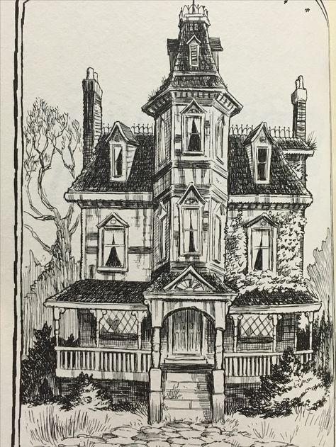 This is Arthur Spiderwick's house. It is an enormous and scary, but the Grace family still has to live in it. They try to discover the secrets in the home before it's too late! Architecture Drawing Art Buildings, Party Coloring Pages, Gnome Coloring Pages, Art Buildings, Cow Coloring Pages, Scary Houses, Pen Art Work, Architecture Drawing Sketchbooks, Creepy Houses