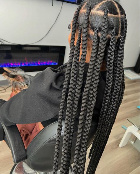 Braids Black Hair, Jumbo Knotless, Parting Hair, Short Box Braids Hairstyles, Sleek Ponytail Hairstyles, Beautiful Black Hair, Big Box Braids Hairstyles, Black Ponytail Hairstyles, Box Braids Hairstyles For Black Women