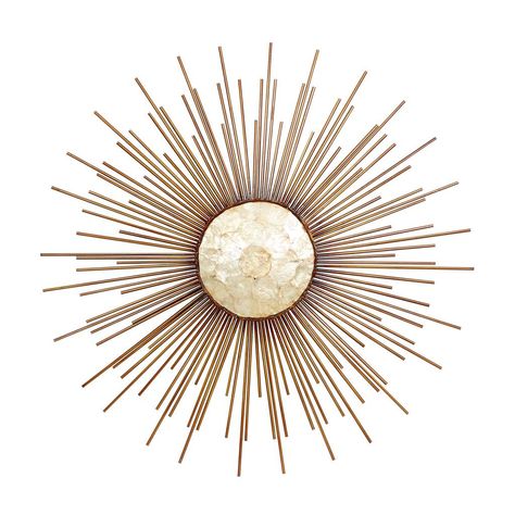 Sunburst Wall Decor, Starburst Wall Art, Sunburst Wall Art, Glam Wall Decor, Shell Centerpieces, Round Wall Decor, Decorative Wall Sculpture, Starburst Wall Decor, Dark Wood Furniture