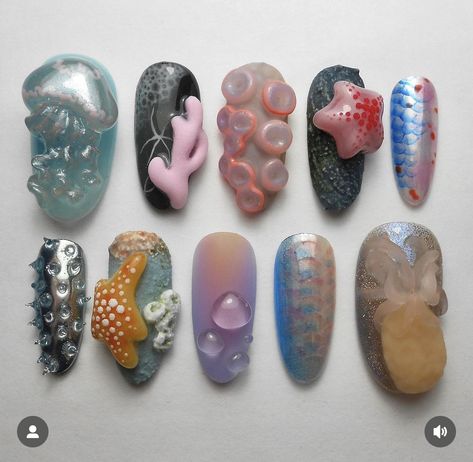 Ocean Nails Sea, Ocean Nail Ideas, Sea Nails, Webster Dictionary, Crazy Nail Art, Solid Color Nails, Really Cute Nails, Press Ons, Gel Nail Designs