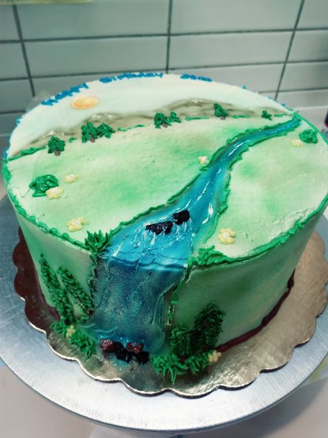 River Cake Ideas, River Cake, Sloth Cake, Sloth Cakes, Baileys Cake, Huck Finn, Cake Decorator, Dinosaur Cake, Caking It Up