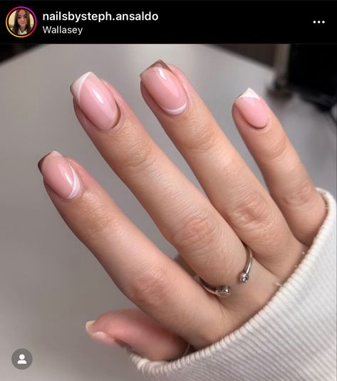 Nails In Brown, Brown And White Nails, Brown French Nails, Ig Nails, Beauty Hacks Nails, Plain Nails, White French Tip, Nude Nail Designs, Beige Nails