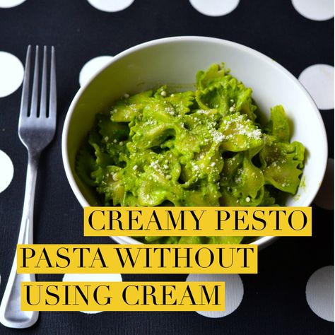 Want to enjoy a creamy pesto pasta meal, but without using cream? This genius kitchen hack gives you that creamy texture, without having to spend money on heavy cream. Pasta Without Cream, No Heavy Cream, Creamy Pesto Pasta, Creamy Pesto Sauce, Lemon Pesto, Pesto Pasta Recipes, Kitchen Hack, Creamy Pesto, Pesto Recipe