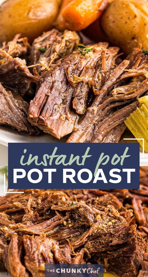 Juicy, melt-in-your-mouth beef, tender vegetables and an ultra flavorful gravy make for the perfect Pot Roast recipe! Classic comfort food meets family friendly dinner, made with the ease of the Instant Pot! #potroast #beef #instantpot #pressurecooker #dinner #comfortfood #potroastrecipe Flavorful Pot Roast, Pot Roast Vegetables, Instant Pot Roast, Perfect Pot Roast, Instant Pot Pot Roast, Classic Pot Roast, Future Chef, Pot Roast Recipe, Roast Beef Recipes