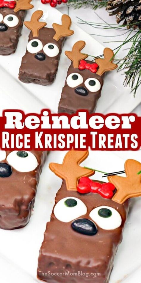 Cereal Ideas, Frozen Cake Pops, Dessert Rice, Christmas Rice, Homemade Rice Krispies Treats, Favorite Christmas Desserts, Rice Krispies Treat, Christmas Desserts Party, Reindeer Cupcakes