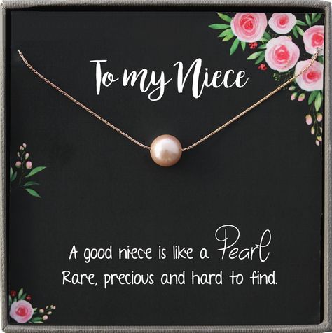 "Celebrate the meaningful bond between you and your niece with this stylish top quality handmade jewelry gift. Pearls represent the love bond between you and your loved ones like the essential relationship between the strong, resilient, and iridescent mother of pearl of the inner shell and the pearl created within. Pearl necklaces are a classic piece of jewelry that can be worn by any woman regardless of style, fashion, or age. Pearls are, as Jackie Kennedy famously declared, always appropriate. Niece Quotes, Niece Gifts, Stylish Top, Pearl Necklaces, Handmade Jewelry Gift, Jewelry Studio, Happy Marriage, Felt Hearts, 7th Birthday