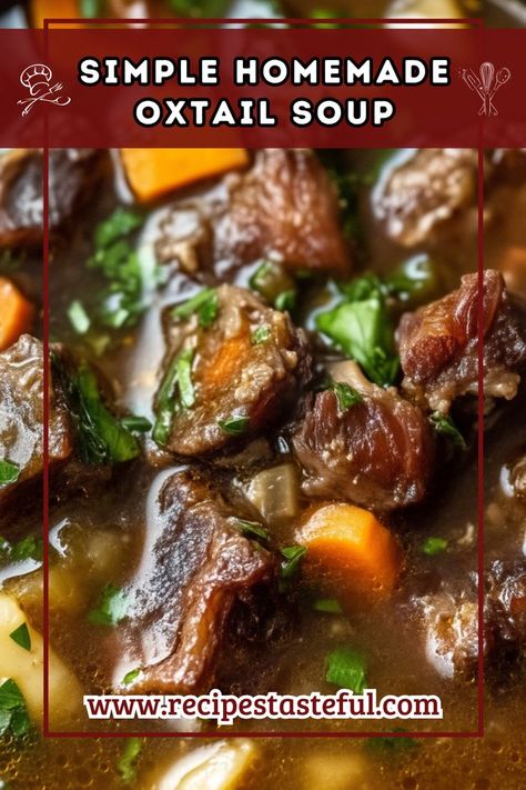 This hearty and flavorful homemade oxtail soup is perfect for warming up on a cold day. With tender meat and rich broth, it’s a comforting dish that brings the family together. Oxtail Soup, Oxtail Recipes, Tender Meat, Family Together, Quick Weeknight Meals, Made From Scratch, Warming Up, Family Favorites, Weeknight Meals