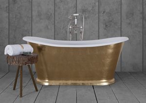 Galleon Cast Iron Bath | Hurlingham The Bath Company Opulent Bathroom, Plumbing Waste, Faux Gold Leaf, Cast Iron Bath, Slipper Bath, Cast Iron Bathtub, Copper Bath, Roll Top Bath, Large Baths