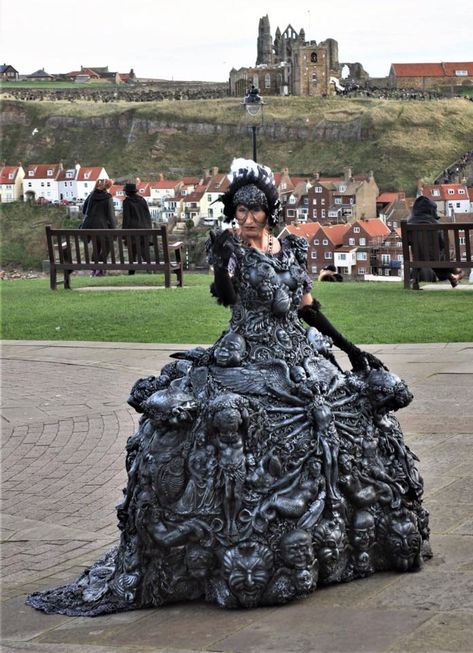 One beautiful costume from Whitby Goth weekend Goth Drag, Masquerade Outfit Ideas, Whitby Goth Weekend, Masquerade Outfit, Gothic People, Goth Subculture, Theatre Costumes, Goth Girl, Gothic Aesthetic