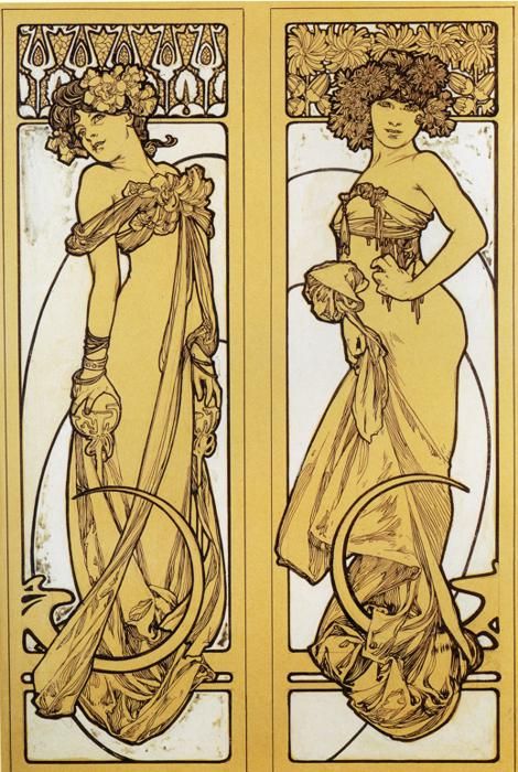 Alfons Maria Mucha, Art Nouveau Mucha, Illustration Art Nouveau, Affiches D'art Déco, Alphonse Mucha Art, Design Art Nouveau, Arte Steampunk, Mucha Art, Alfons Mucha