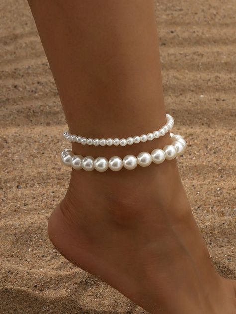 1pc Fashionable Simple Baroque Pearl Anklet With Big & Small Pearl Decor For Women, Jewelry Holiday PresentI discovered amazing products on SHEIN.com, come check them out! Pearl Ankle Bracelet, Pearl Anklet, Jewelry Holiday, Women Anklets, Pearl Decor, Ankle Bracelets, Baroque Pearls, Amazing Products, Western Wear