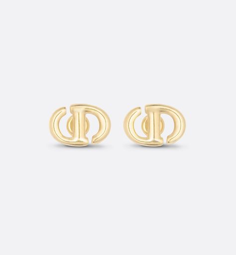 CD Navy Stud Earrings Gold-Finish Metal | DIOR Easy Bun Hairstyles For Long Hair, Dior Earrings, Cute Piercings, Dior Jewelry, Lock Necklace, Christian Dior Couture, Dream Jewelry, Gold Earrings Studs, Silver Earrings Studs