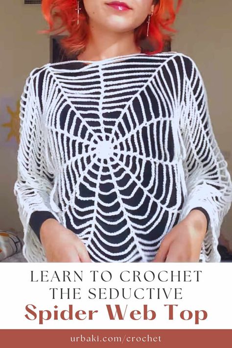 If you're a crochet enthusiast looking to create a stylish and unique piece for your wardrobe, the Spider-Web Top is a fantastic project to embark upon. Combining intricate lacework and a touch of boho charm, this crochet tutorial will guide you step by step in crafting a stunning Spider-Web Top that will have heads turning wherever you go. Congratulations! You've just completed your Spider-Web Top crochet project. This stylish and airy top is perfect for warm weather or layering with your... Spiderweb Sweater, Spider Web Top, Spiderweb Top, Web Top, Web Patterns, Halloween Crochet Patterns, Crochet Tops Free Patterns, Crochet Design Pattern, Crochet Fall