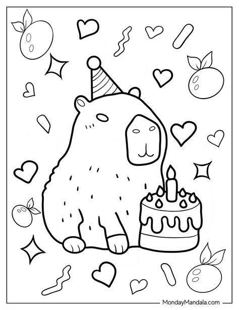 20 Capybara Coloring Pages (Free PDF Printables) Possum Coloring Pages, Moriah Elizabeth Coloring Pages, Printable Coloring Sheets Aesthetic, Cute Drawings To Print, Capybara Coloring Page, Capybara Craft, Watercolor Coloring Pages, Simple Colouring Pages, Kawaii Coloring Pages Free Printable