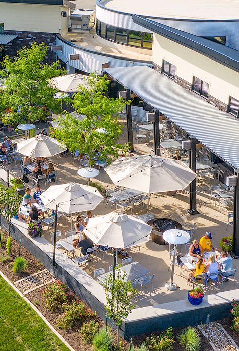 Roadside Restaurant Design, Rooftop Restaurant Design Outdoor Dining, Corporate Outdoor Space, Open Air Restaurant Design, Restaurant Outdoor Design, Foodcourt Design Outdoor, Terrace Restaurant Design, Open Cafe Outdoor Design, Cafe Outdoor Seating