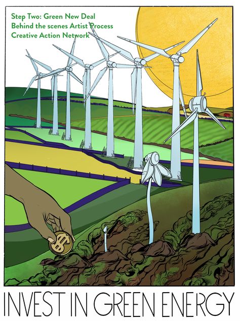 Green Economy Poster, Green Economy, Works Progress Administration, Design Campaign, Renewable Sources Of Energy, Artist Community, Support Artists, Green Energy, Environmental Impact