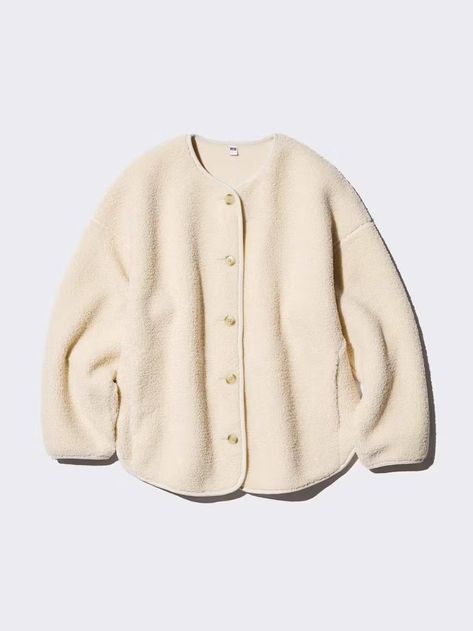 Just In - Collagerie Cardigan Uniqlo, Minimal Bohemian, Fleece Cardigan, Uniqlo Women, Cap Fashion, Oversized Cardigan, Styling Ideas, Padded Jacket, Lingerie Sleepwear