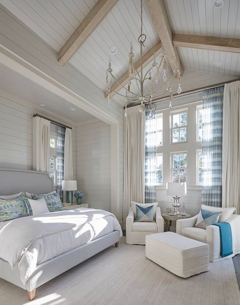 Asma Kat, Florida Beach House, Beach Themed Bedroom, Beach House Bedroom, Coastal Bedroom Decorating, Coastal Living Rooms, Coastal Bedrooms, Beach Bedroom, Coastal Bedroom