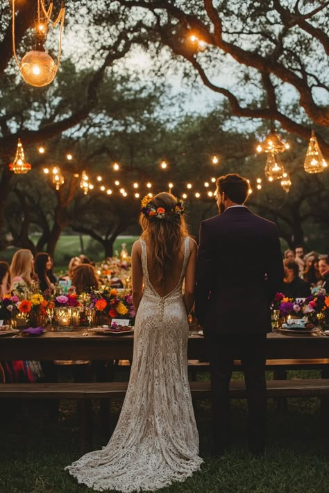 Create your dream day with these 10 stunning festival-inspired wedding themes that will enchant your guests! From boho vibes to vibrant celebrations, discover ideas that elevate your special day. Follow us for more wedding decor inspiration!  #WeddingInspiration #FestivalWeddings #BohoBride #UniqueBridalIdeas #WeddingThemes #WeddingPlanningChecklist #DecorInspiration #RusticChic #OutdoorWedding #ColorfulWeddings #WeddingTrends #LoveAndJoy #BrideAndGroom #WeddingDecor #DreamWedding Wedding Venues Boho, Earthy Bohemian Wedding, Bohemian Wedding Decorations Outdoor, Boho Wedding Backyard, Summer Bohemian Wedding, Colorful Celestial Wedding, Boho Wedding Venue Ideas, Np Photoshoot, Granola Girl Wedding