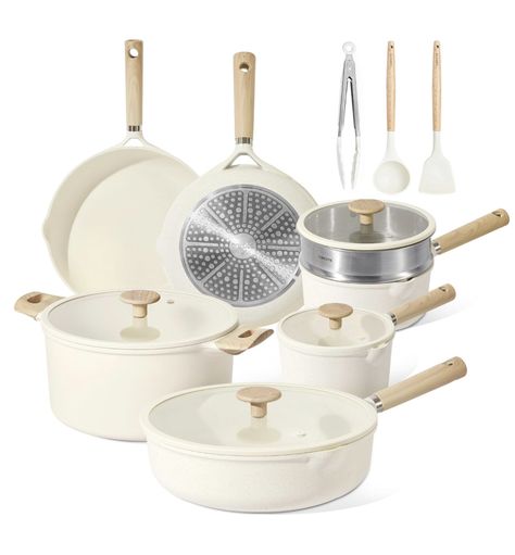 Enjoy effortless cooking and cleaning with exceptional performance and ultra-nonstick coating. Ceramic Cookware Set, Kitchen Cookware Sets, One Pot Pasta Recipes, Nonstick Cookware Sets, Ceramic Cookware, Silicon Utensils, Utensils Set, Pots And Pans Sets, Cooking Utensils Set