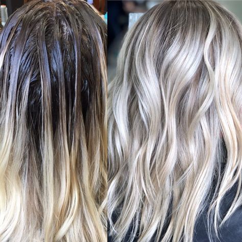 Melting Balayage, Balayage Vs Highlights, Babylights Blonde, Bayalage Blonde, Color Melting Hair, Babylights Balayage, Color Melt, Blonde Roots, Coloring Images