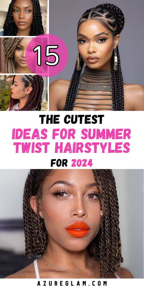 Welcome the summer of 2024 with our extensive collection of 15 Ideas for Summer Twist Hairstyles, tailored to add flair and elegance to your look. These summer twist hairstyles are specifically designed to cater to a diverse range of hair types, with a special focus on black women. From the protective and chic flat twist hairstyles to the playful and trendy short Senegalese twist, each style is crafted to offer both beauty. Short Senegalese Twists, Afro Bangs, Twist Hairstyles Short, Short Senegalese Twist, Natural Hair Flat Twist, Flat Twist Styles, Twist Out Styles, Short Hair Twist Styles, Black Natural Hair Care