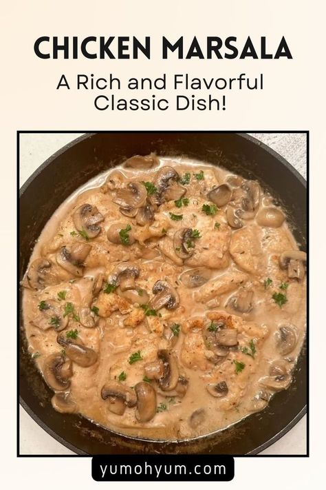 Indulge in the sophisticated flavors of Chicken Marsala, a classic Italian dish that’s both elegant and comforting. This recipe features tender chicken breasts cooked in a rich Marsala wine sauce with mushrooms, creating a savory and slightly sweet flavor profile. The sauce is made by deglazing the pan with Marsala wine and adding a touch of cream for a luscious finish. Pan Fried Chicken Breast, Wine Flavors, Pan Fried Chicken, Fried Chicken Breast, Marsala Wine, Classic Italian Dishes, Tender Chicken Breast, Chicken Marsala, Wine Sauce