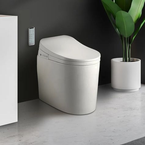 Small Size Smart Toilet One-Piece Elongated Floor Mounted Automatic Toilet Self-Clean Easy Clean Toilet Design, Pocket Bathroom, Ceramic Toilet, Toilet Installation, Smart Toilet, Bidet Toilet, Brass Bathroom, Flush Toilet, Bath Faucet