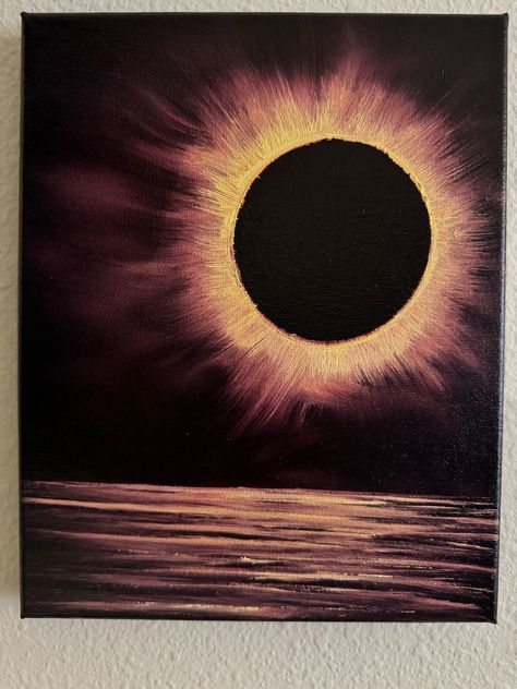 Solar Eclipse Seascape Original Landscape Oil Painting 8x10in - Etsy Eclipse Solar, Canvas Ideas, Original Landscape, Solar Eclipse, Oil Painting Landscape, Oil Paintings, Painting Ideas, Solar, Oil Painting