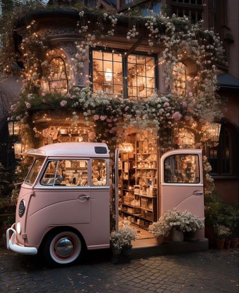 Pastel Library Aesthetic, Lauderee Aesthetic, Book Shop Interior, Romance Book Aesthetic, Book Store Aesthetic, Bookstore Cafe, Combi Volkswagen, Book Cafe, Cozy Cafe