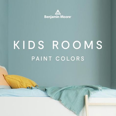 With 3,500+ options, Benjamin Moore has the paint color for every kid's room, and every personality. What paint color will make their spirit soar? Check out these kid-centric paint colors and make them your own! Best Paint Color For Playroom, Gender Neutral Playroom Colors, Angled Painted Walls, Benjamin Moore Playroom Colors, Benjamin Moore Boys Room Colors, Paint Color For Playroom, Neutral Boys Bedroom Paint Colors, Toy Room Paint Colors, Kid Bedroom Colors