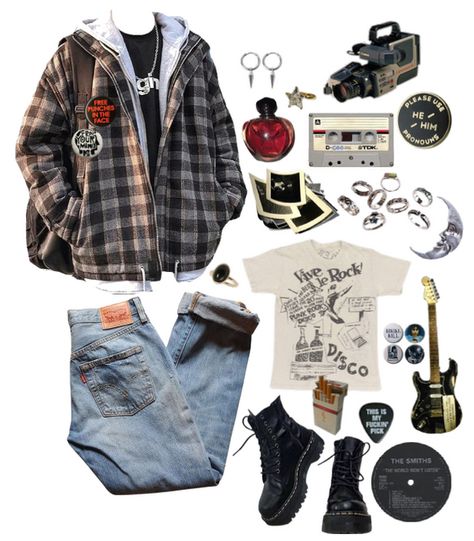 Grunge 80s Aesthetic, Mode Kawaii, Mood Clothes, Grunge Outfit, 80s Rock, 80s Aesthetic, Mein Style, Swaggy Outfits, Outfit Shoplook